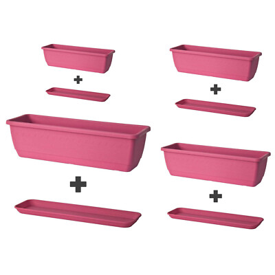 Blumenkasten mit Untersetzer 40 - 50 - 60 - 80 cm lang in pink Blumentopf  Kasten | eBay.de