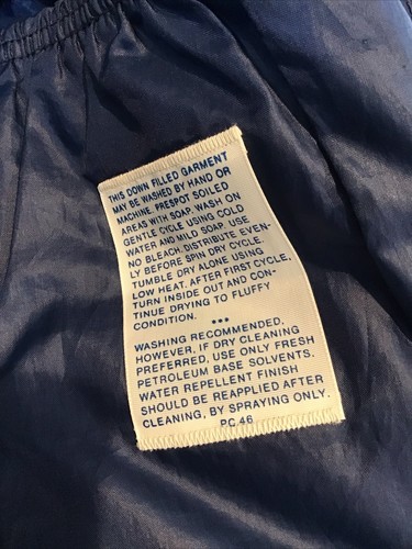 Vintage 70s Ski Levis Denim Puffer Vest sz S Orange Tag Down Filled Retro - Picture 13 of 15