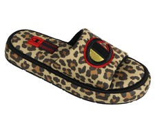 CHAMPION Women's Plush Print Slide Slippers sz 8 Black Leopard Print CPS10466W