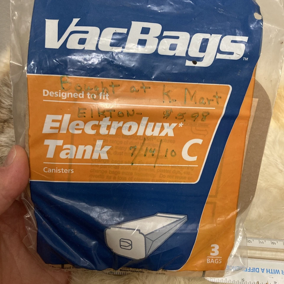 3 GENUINAS Bacbags Electrolux Bote Aspirador Tanque Estilo C Bolsa de Filtro Foto 2 de 4