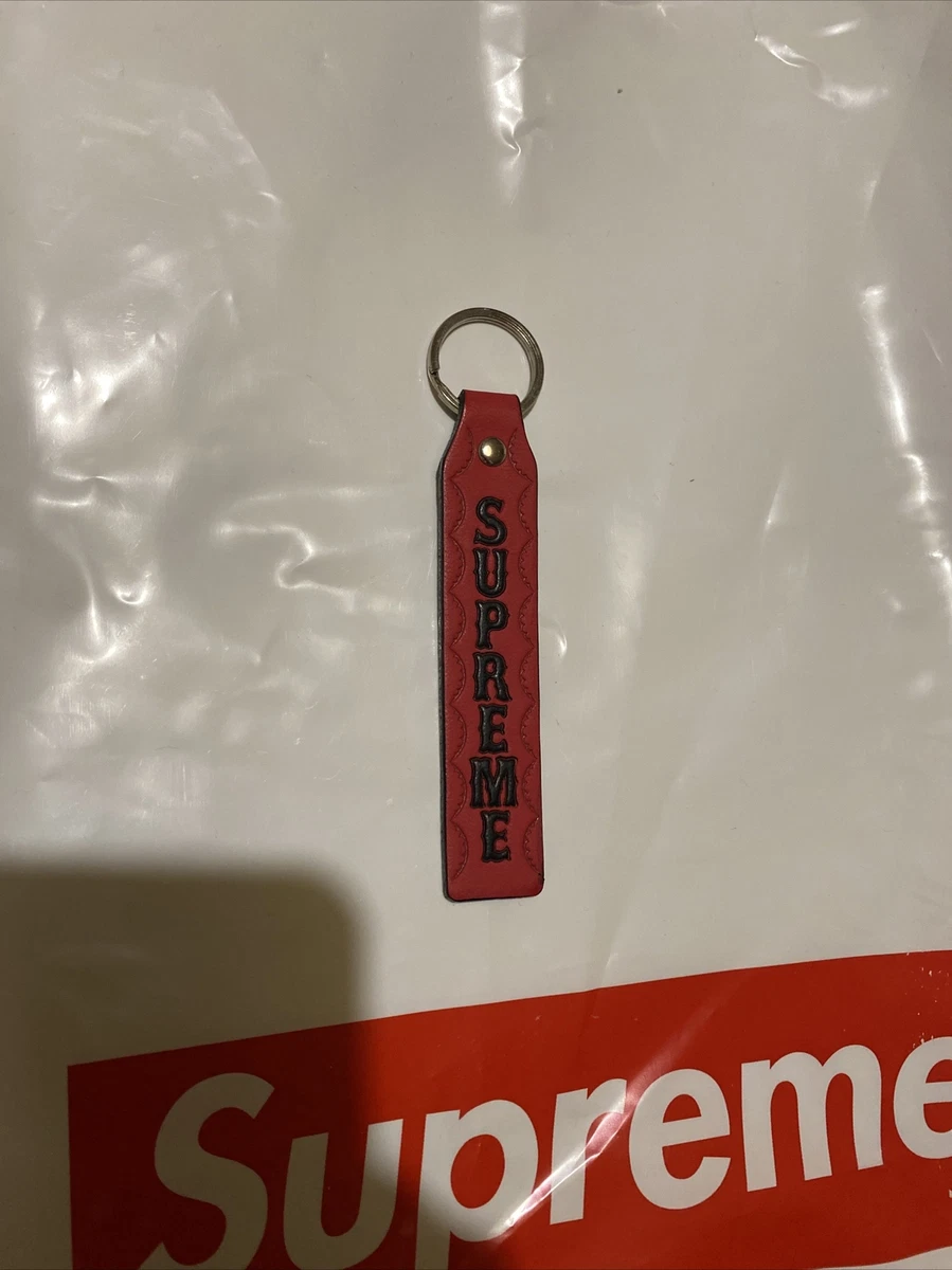 Supreme Leather Logo KeyChain Brand New V Rare Red