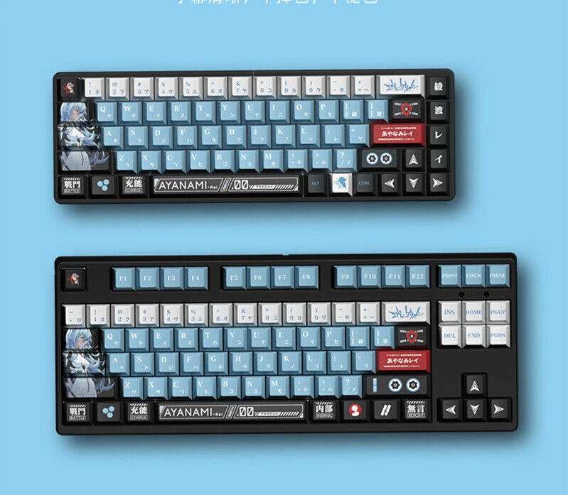 Juego de 138 llaves PBT EVA-00 Ayanami Rei hágalo usted mismo perfil cereza para regalo MX Waifu Foto 2 de 4