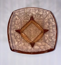 Fire And Light Recycled Glass Copper Orange Jewelry Cache Trinket Dish