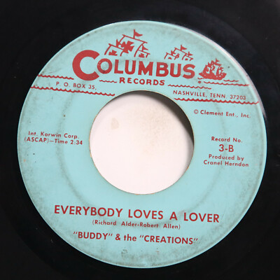 #ad BUDDY amp; THE CREATIONS EVERYBODY LOVES A LOVER SHEARCHIN GARAGE ROCK 45 $149.95