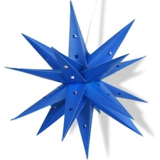 Quasimoon 31" Dark Blue Weatherproof Moravian Star Lantern Lamp, Hanging Deco...
