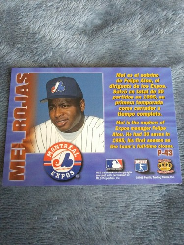 1996 Pacific Prism #P-43 Mel Rojas EXPOS - NM-MT - Picture 2 of 2