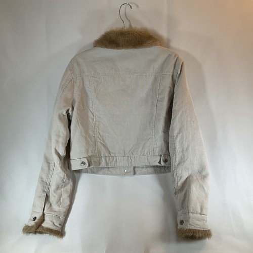 Arizona geschnittene Jacke XL hellbraun Cord Kunstfell Zierleiste & Kragen Retro Y2K 90er - Bild 6 von 12