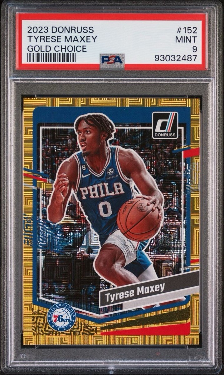 2023-24 Donruss Tyrese Maxey Gold Choice /10 #152 PSA 9 
