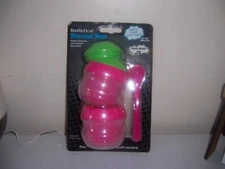 New Boogin  Head Thermal Storage Pots  Spoon, Pink and Green new