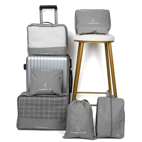 7 Pcs Travel Pouches Multifunctional Luggage Organizer Clothes Storage Bags
