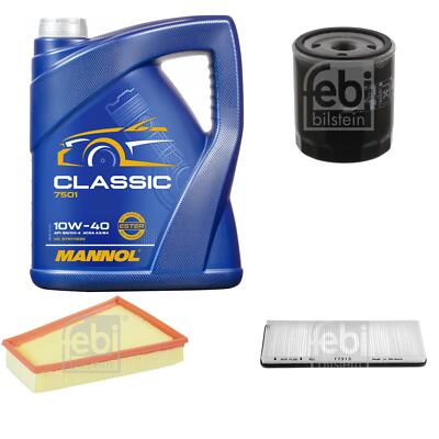 FEBI BILSTEIN Inspektionspaket 5L MANNOL Classic 10W-40 für Peugeot 306 Break