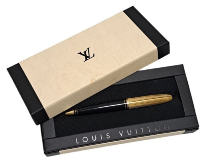 LOUIS VUITTON ボールペン 本体 ブラック Louis Vuitton Dock lacquer Black/Gold Twisted Ballpoint Pen wz