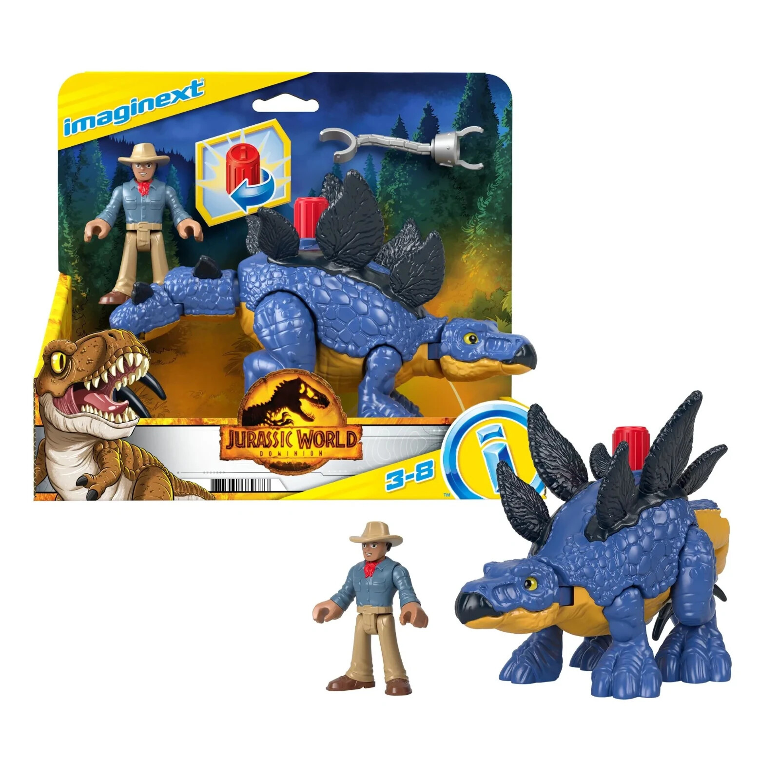 Imaginext Jurassic World Dominion Stegosaurus & Dr. Grant Dinosaur Figure *NEW* - Image 5