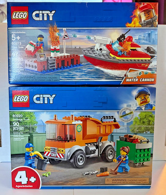 LEGO City Dock Side Fire Set (60213) & Garbage Truck (60220)