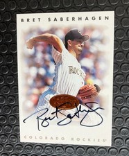 Bret Saberhagen Auto 1996 Leaf Signature Serie Autographed  On Card Bronze NM-MT