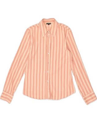 BEST COMPANY Womens Shirt UK 12 Medium Orange Striped ZU63