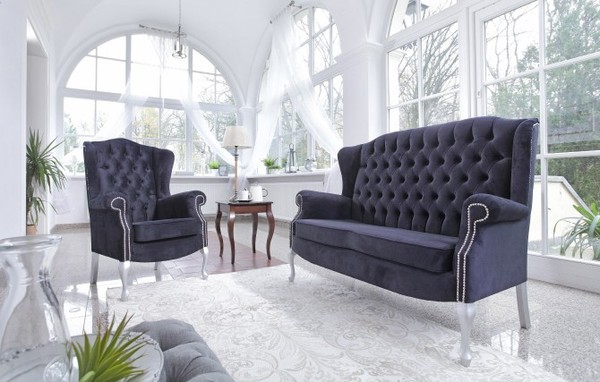 Klassische Chesterfield Sofagarnitur 3+2+1 Sitzer Sofa Couch Polster Samt Neu-image