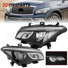For 2013-17 Inifiniti QX80 Full LED Headlight Headlamp Adaptive AFS OE Style L&R