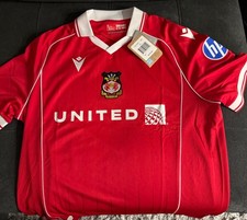 New- MEN'S MACRON WREXHAM AFC 25-26 AUTHENTIC HOME SOCCER JERSEY - SIZE LARGE