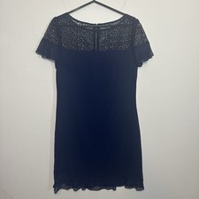 Karl Lagerfeld Navy Blue Short Cocktail/ Evening Dress Short Sleeves Sz 6 EUC