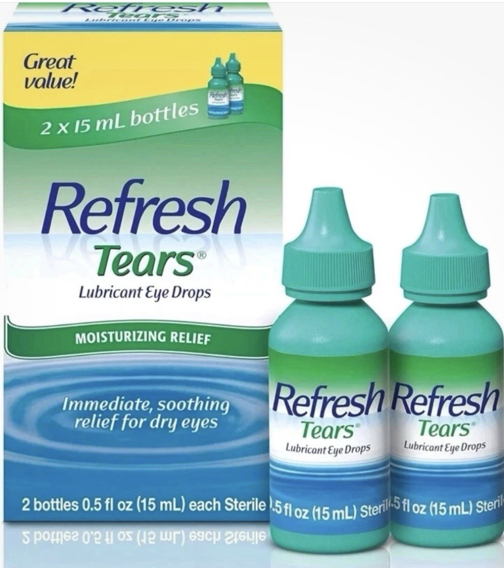 REFRESH Tears Lubricant Eye Drops, 0.5 oz (15 mL) 2 Bottles.