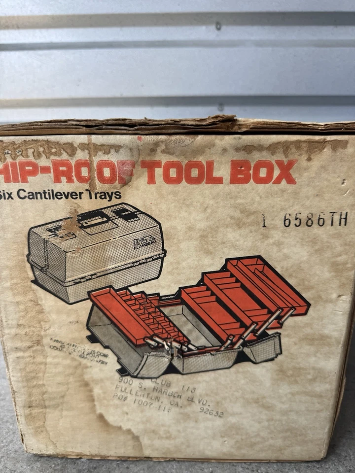 Caja de herramientas Flambeau 6 bandejas techo cadera sellado de fábrica 1983 vintage Foto 3 de 4
