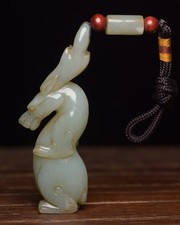 Genuino Hetian Nefrita Jade Colgante Certificado Tallado Dragón Hombre Regalo 626