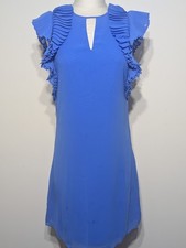 Vince Camuto Feminine Periwinkle Ruffle Chiffon Dress Size 2 Chic Minimal 