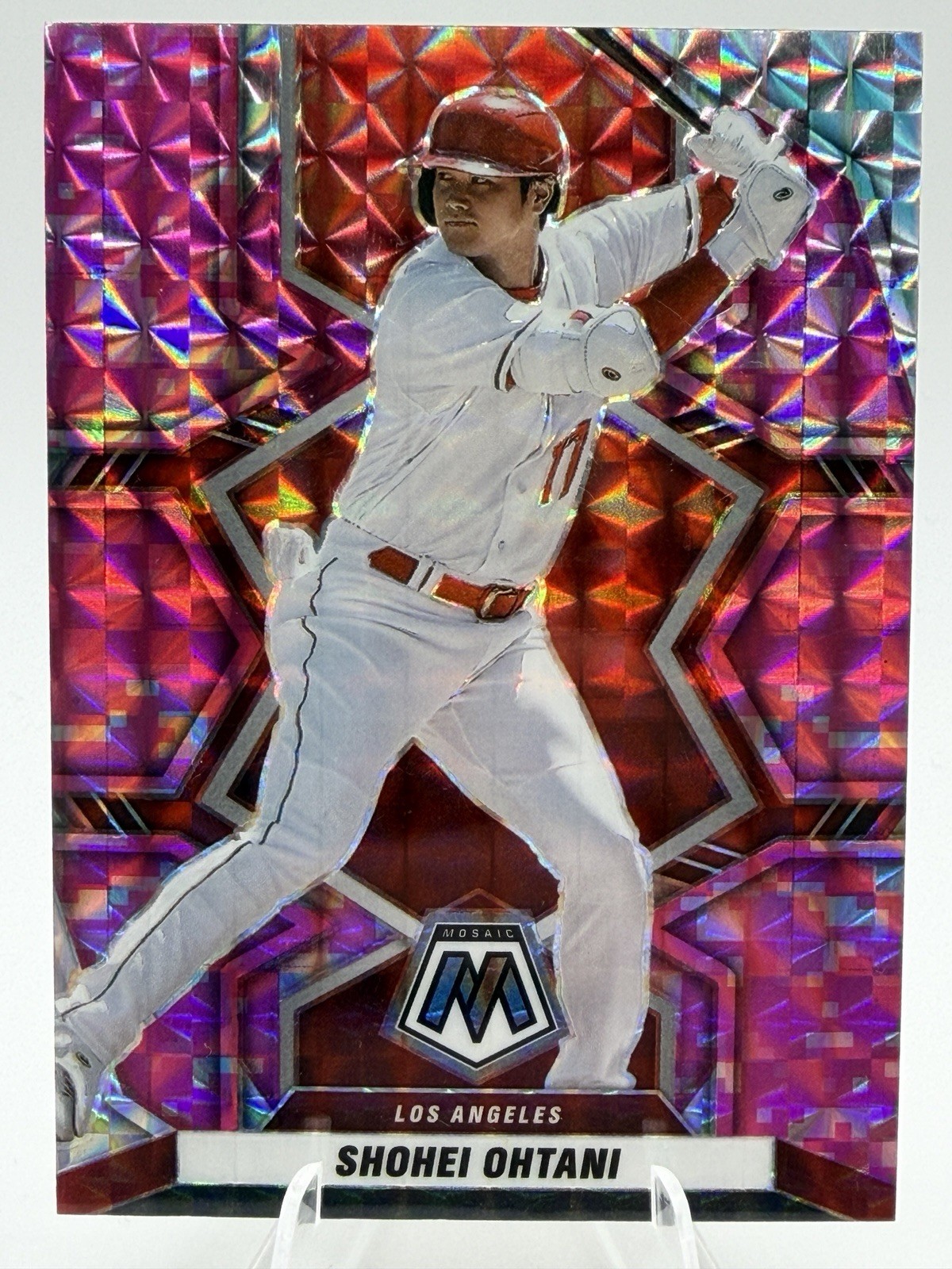 2022 Panini Mosaic Shohei Ohtani #164 Pink Camo Mosaic Prizm