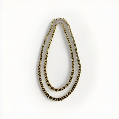 Kenneth Jay Lane KJL Set Of Two (2) Goldtone Chains One  29 L & One 24 L Vintage