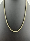 14k Yellow Gold Rope Chain Unisex Necklace Classic Fine Jewelry