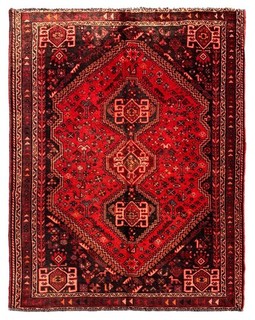 Amazing Hand Knotted Vintage Tribal Shrz Pictorial Wool Area Rug 8 x 6 Ft