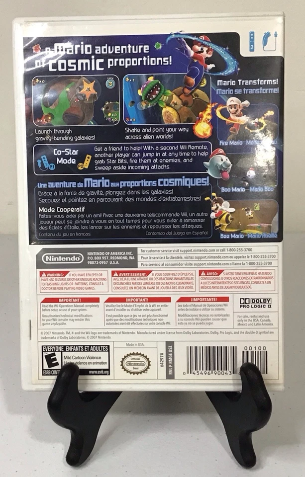 Super Mario Galaxy (Nintendo Wii, 2007) CIB Complete Tested Game w/ Manual - Image 2 of 2