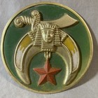 Vintage SHRINER 2.75'' Aluminum LOGO  Stamped Emblem  Crescent Moon Star Sword — photo 5