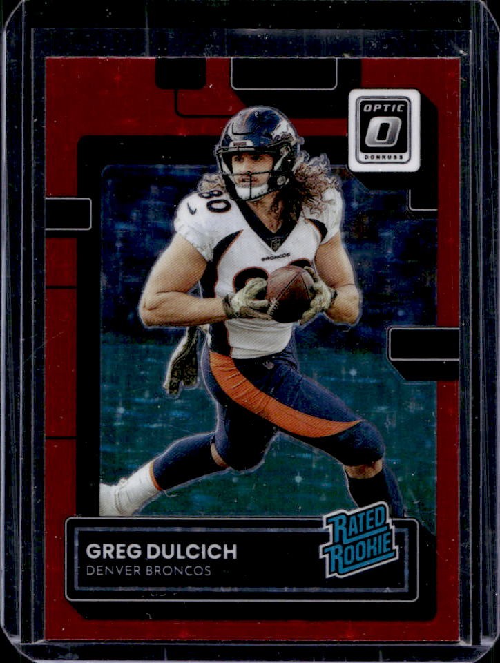 2022 Donruss Optic Greg Dulcich Red Stars Rated Rookie #288 Broncos