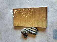 Gold Obi String Set 17cm Wide 340cm Long & 1.2cm Gold Silver Obijime Used Japan