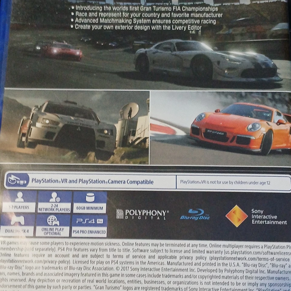 Gran Turismo Sport (Sony PlayStation 4, 2017) PS4  - Image 4 of 4