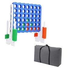 Jumbo 4 in a Row Game, 4-to-Score Giant Game Set with Adjustable Height White