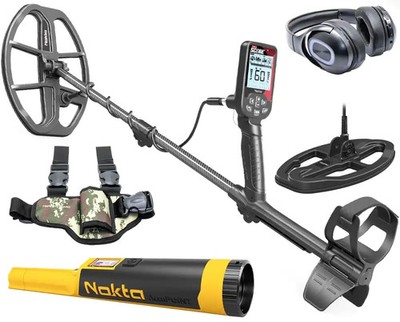 Nokta Triple Score Metalldetektor Pro + BT Kopfhörer, 2 Suchspule & Akkupoint