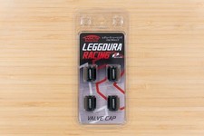 Genuine Kyo-ei Kics Leggdura Racing Aluminum Air Valve Cap - Black 4 Caps Genuine Kyo-ei Kics Leggdura Racing Aluminum Air Valve Cap - Black 4 Caps