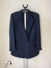 Mens Yves Saint Laurent YSL Wool Navy Striped Double Breasted Blazer Jacket Sz54