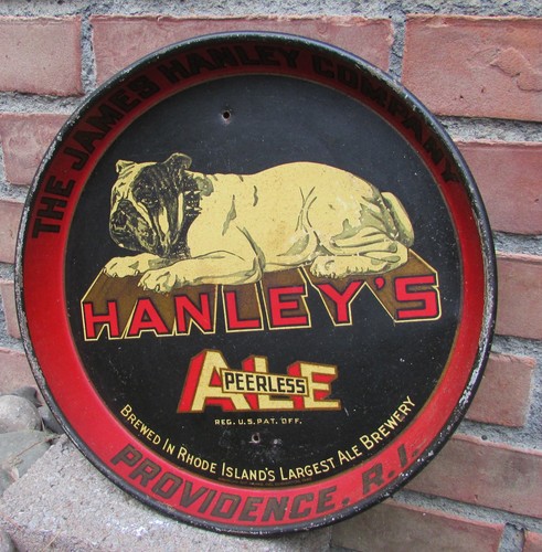 Vintage Hanley's Peerless Ale BULLDOG Beer Tray Providence RIHODE ISLAND