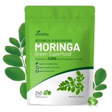 Moringa Oleifera Leaf Extract 6000mg for Energy, Skin Immune  Gut Health 240 ct