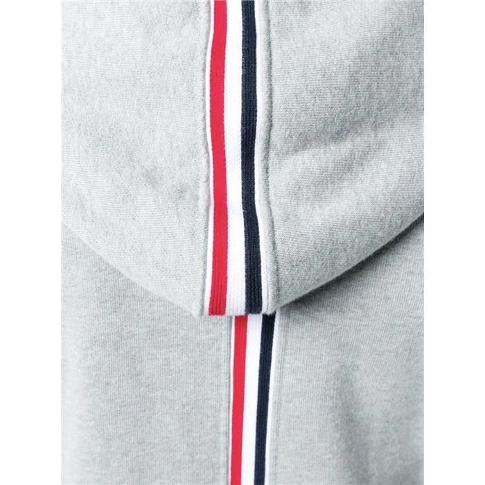 Thom Browne Felpa con cappuccio e zip uomo schiena centrale RWB grigio 133094241