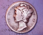 1928-D  MERCURY DIME VG+  **217-6