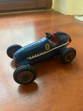 Vintage circa 1945 Schuco 1050 Studio Blue Mercedes Windup Racer w/ Key, Works
