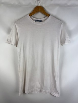Prada Men s Basic Short Sleeve Cotton Crew Neck T Shirt Size S White 