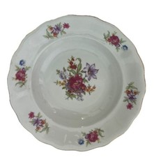 Vintage Soup Bowl Favolina Karolina (Poland) Meissen Flower Pattern FAV7 8" x 1.