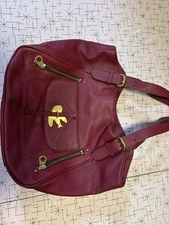 Marc by Marc Jacobs Petal to the Metal Tote Shoulder Bag Burgundy Maroon
