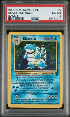 2000 POKEMON BASE SET 2 #2 BLASTOISE-HOLO PSA 6